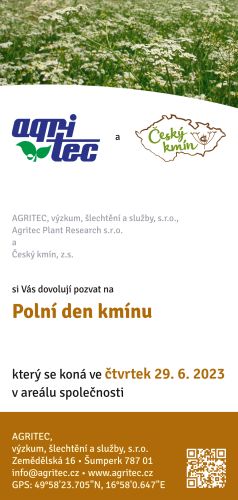 Pozvánka na Polní den kmínu 29.6.2023